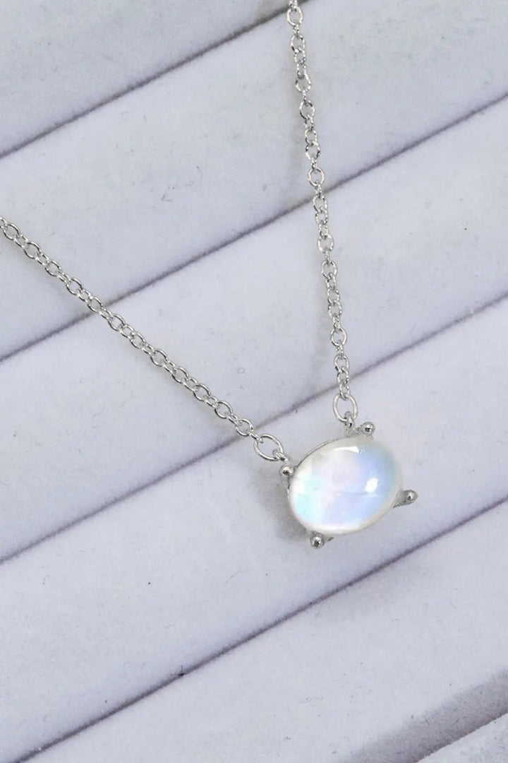 LOVCIA Geometric Moonstone Pendant Necklace