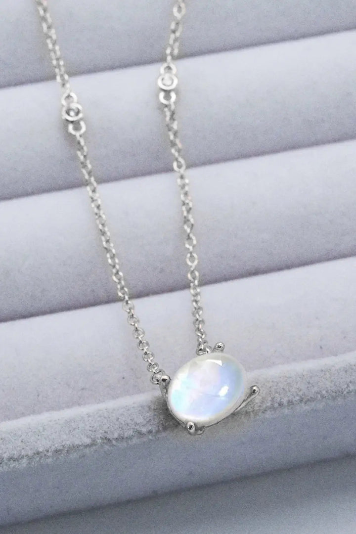 LOVCIA Geometric Moonstone Pendant Necklace