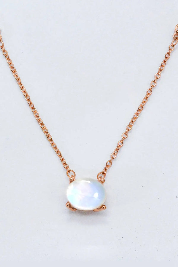 LOVCIA Geometric Moonstone Pendant Necklace