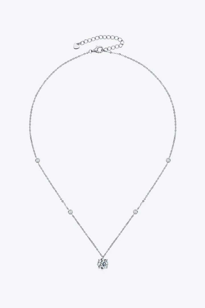 2 Carat Moissanite 4-Prong 925 Sterling Silver Necklace LOVCIA