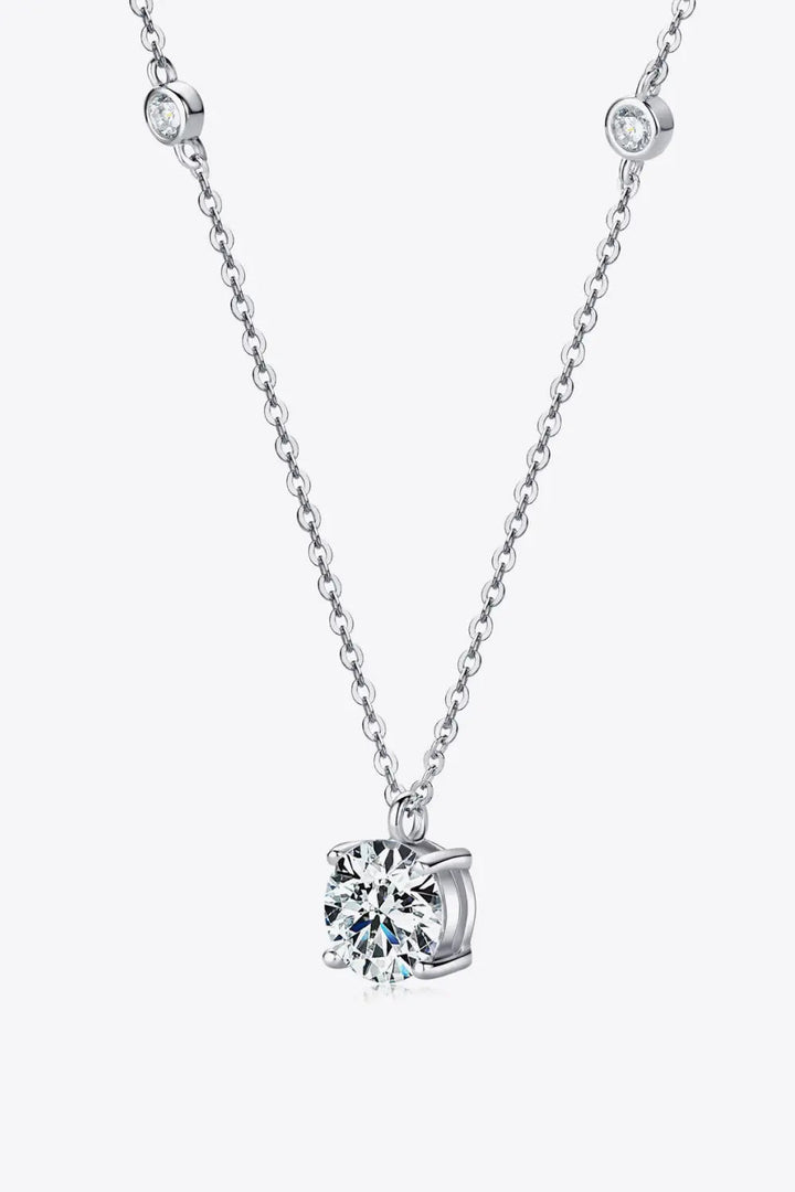 2 Carat Moissanite 4-Prong 925 Sterling Silver Necklace LOVCIA