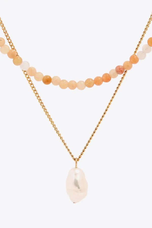 LOVCIA Double-Layered Freshwater Pearl Pendant Necklace