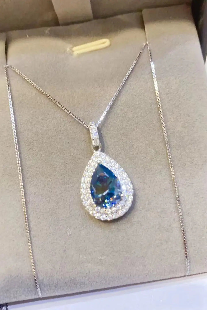 2 Carat Moissanite Teardrop Pendant Necklace LOVCIA