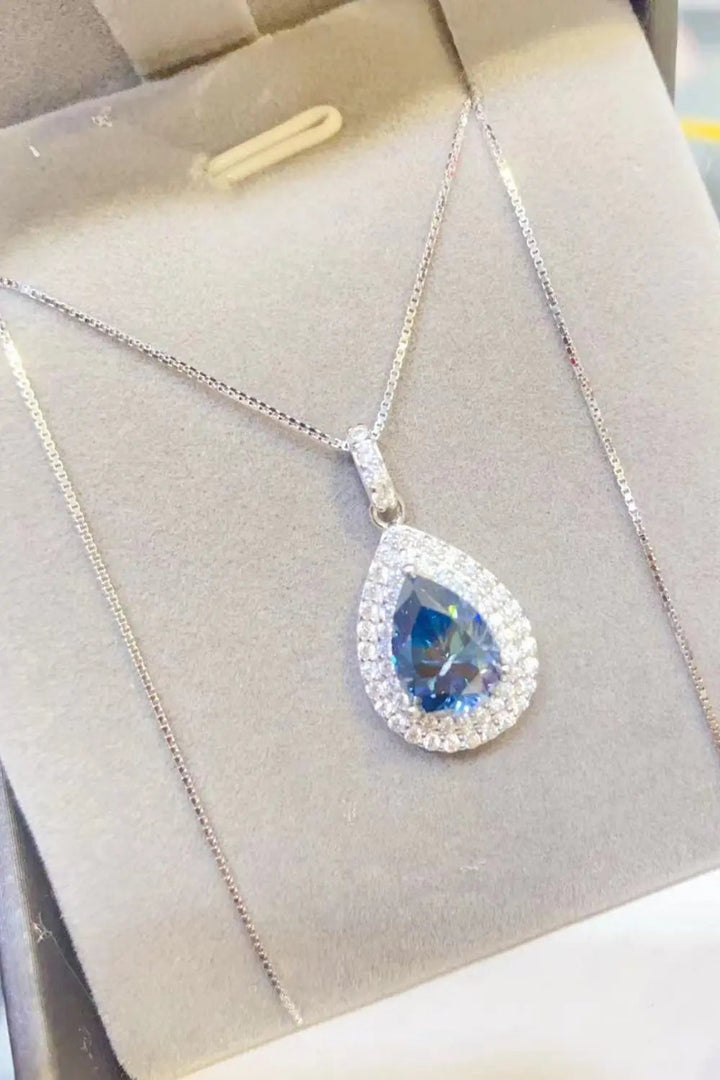 2 Carat Moissanite Teardrop Pendant Necklace LOVCIA