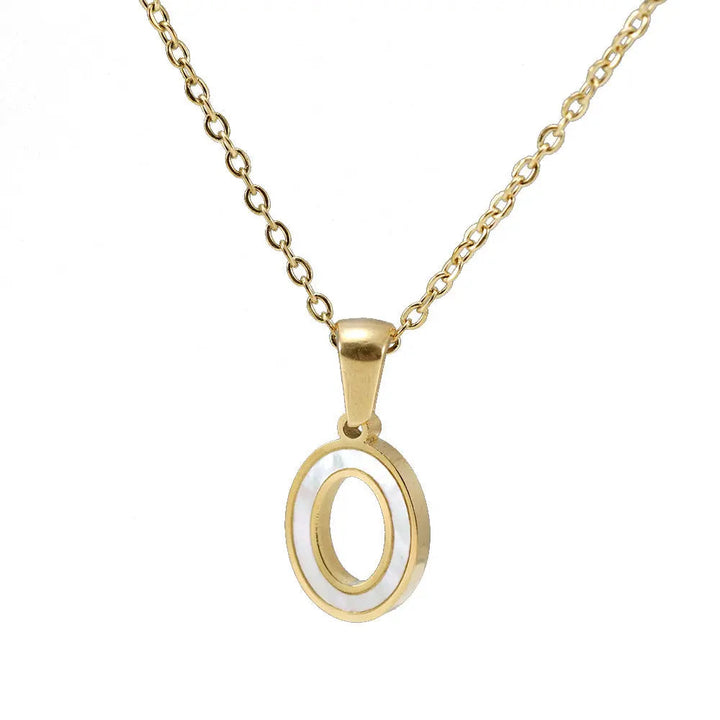 LOVCIA Letter Pendant 18K Gold Plated Stainless Steel Necklace Fashion Jewelry for Women LOVCIA