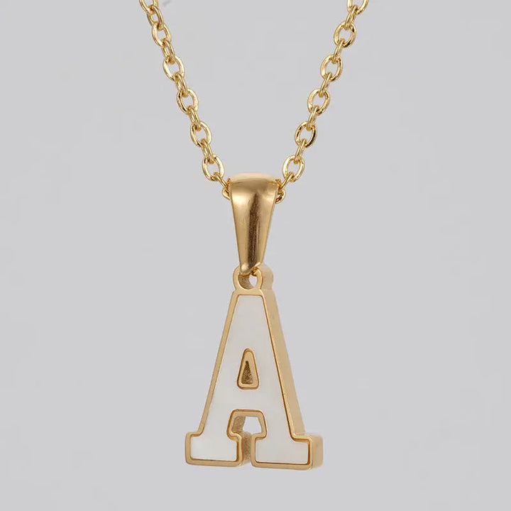 LOVCIA Letter Pendant 18K Gold Plated Stainless Steel Necklace Fashion Jewelry for Women LOVCIA