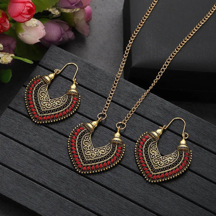 LOVCIA Colored Rope Winding Necklace and Earrings Necklace Two-piece Set for Women LOVCIA