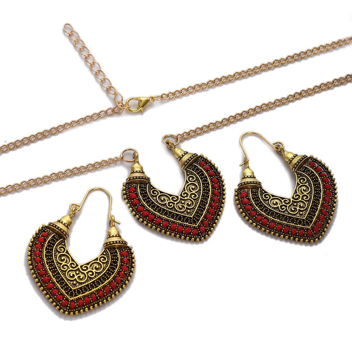 LOVCIA Colored Rope Winding Necklace and Earrings Necklace Two-piece Set for Women LOVCIA