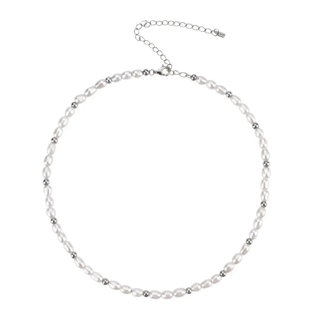 LOVCIA Elegant Retro Freshwater Pearl Necklace for Women LOVCIA