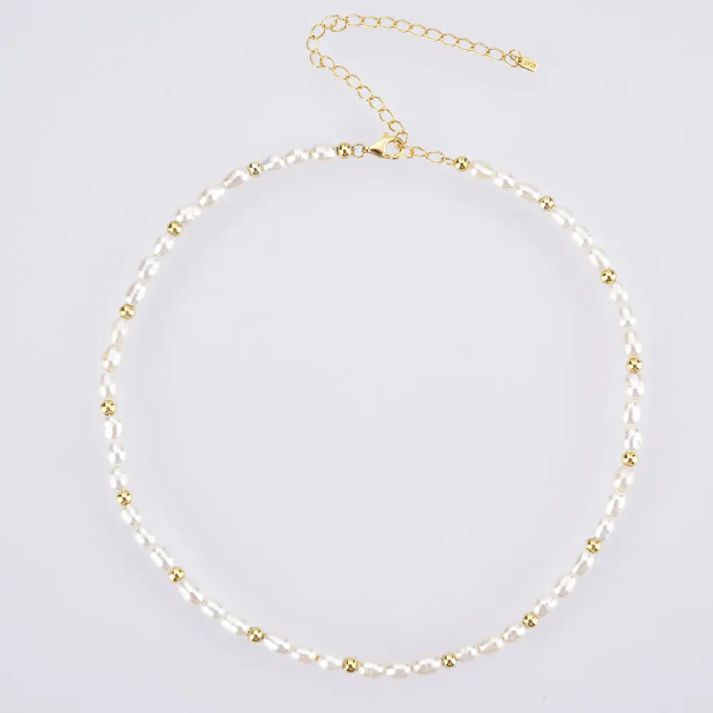 LOVCIA Elegant Retro Freshwater Pearl Necklace for Women LOVCIA