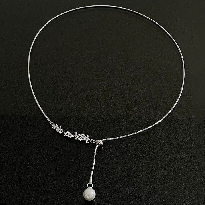 LOVCIA Modern Day Zircon Pearl Tassel Necklace for Women LOVCIA