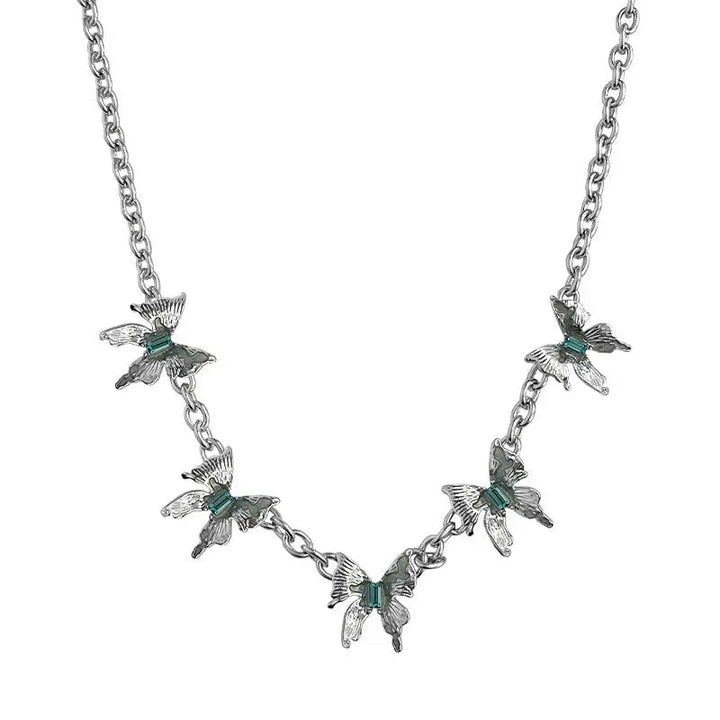 LOVCIA Speciality Design Blue Diamond Butterfly Necklace for Women LOVCIA