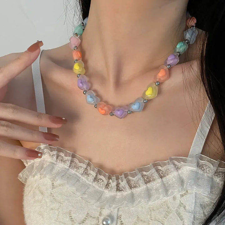 LOVCIA Candy-colored Love Fashion Necklace for Women LOVCIA