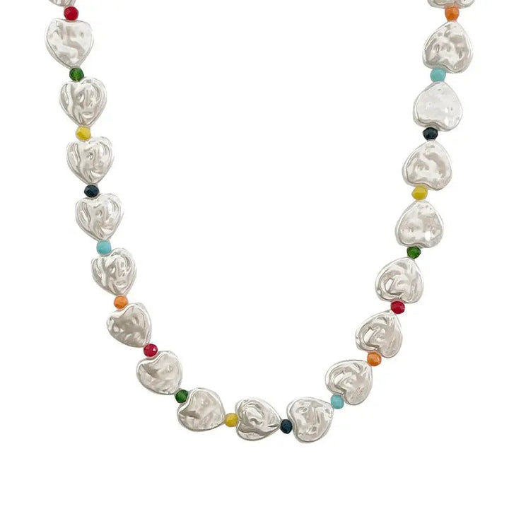 LOVCIA Colorful Love Fashion Beaded Pearl Necklace for Women LOVCIA