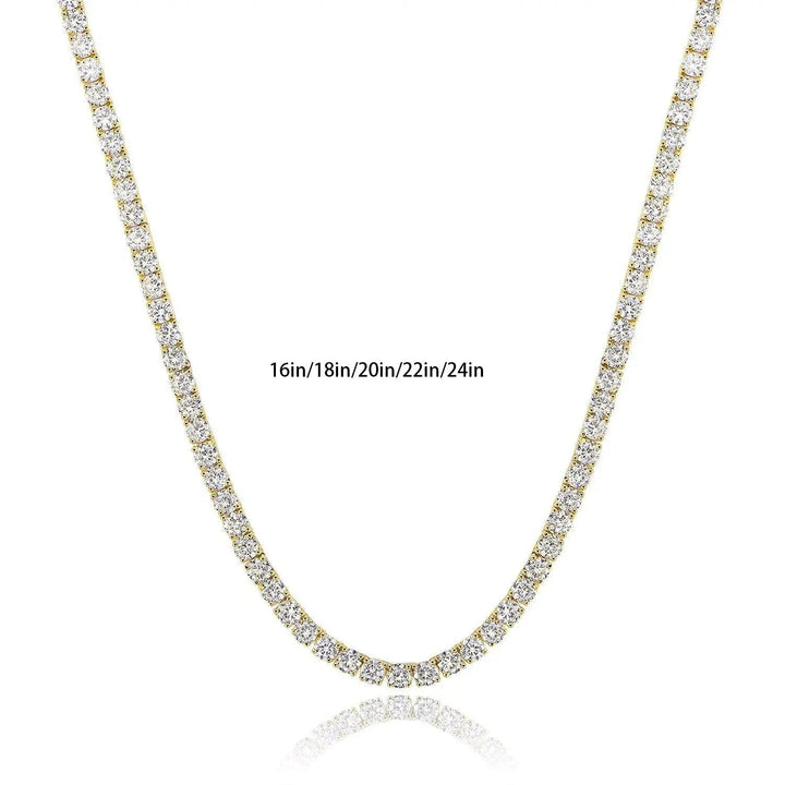 LOVCIA White Gold Plated 4-claw Zircon Tennis Necklace Fashion Jewelry for Women LOVCIA