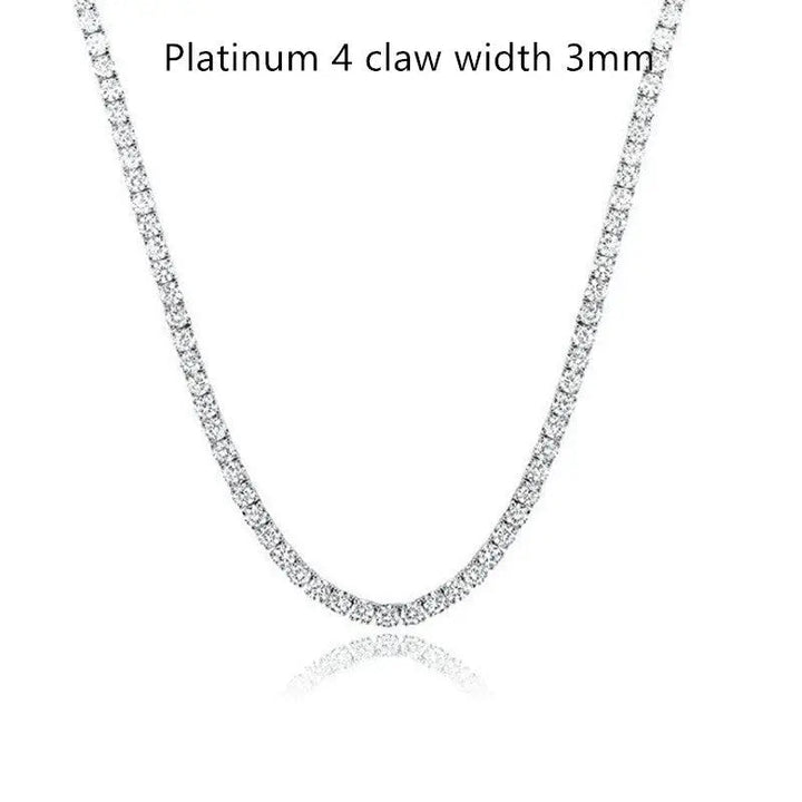 LOVCIA White Gold Plated 4-claw Zircon Tennis Necklace Fashion Jewelry for Women LOVCIA