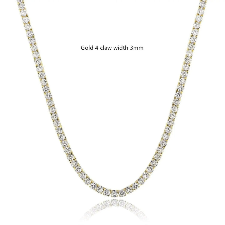 LOVCIA White Gold Plated 4-claw Zircon Tennis Necklace Fashion Jewelry for Women LOVCIA