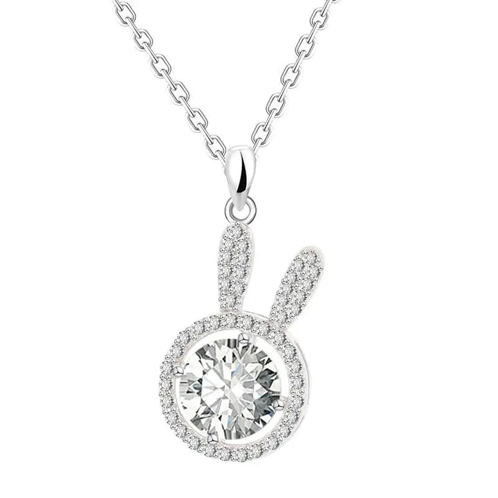 LOVCIA Cute Rabbit 925 Sterling Silver Necklace for Women LOVCIA