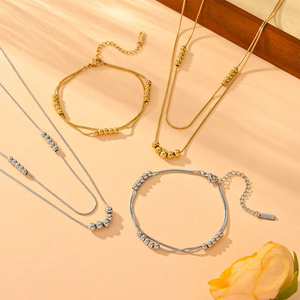 LOVCIA Titanium Steel Snake Bones Chain Fashion Necklace for Women LOVCIA