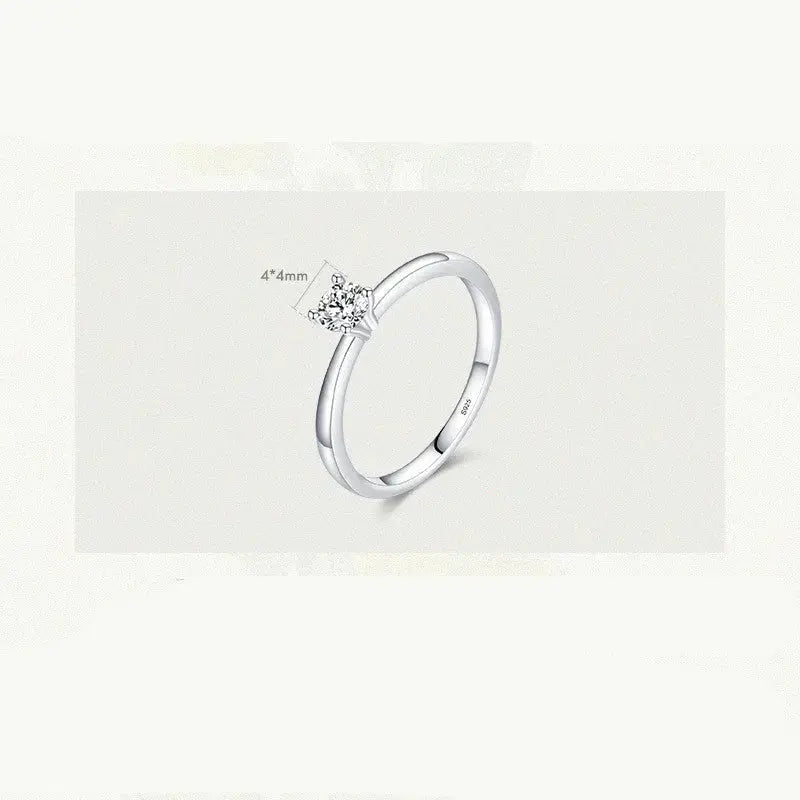 LOVCIA Jewelry Timeless Brilliance Exquisite Sterling Silver Solitaire Ring