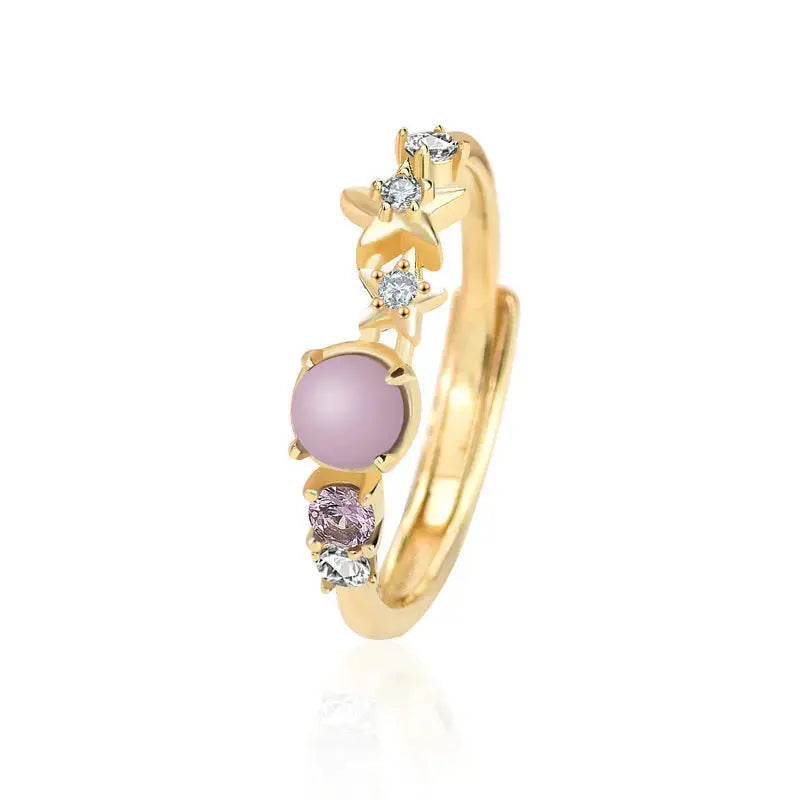 LOVCIA Elegant CZ Hollow Princess 925 Sterling Silver Adjustable Ring