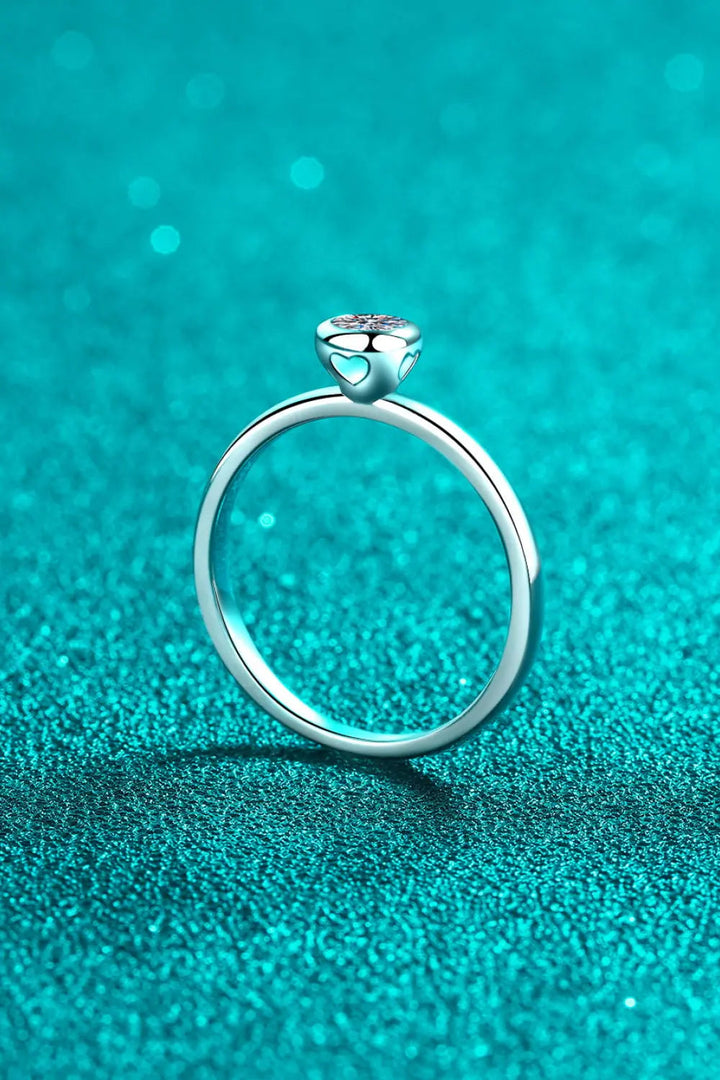 LOVCIA Moissanite Rhodium-Plated Solitaire Ring