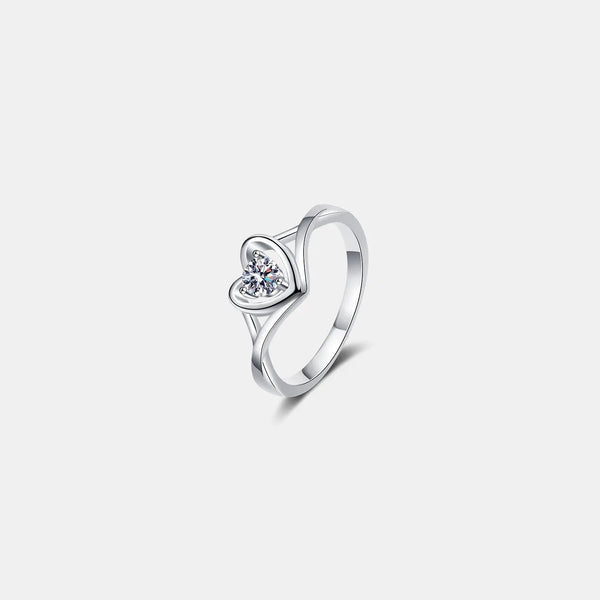 LOVCIA Moissanite Heart 925 Sterling Silver Ring