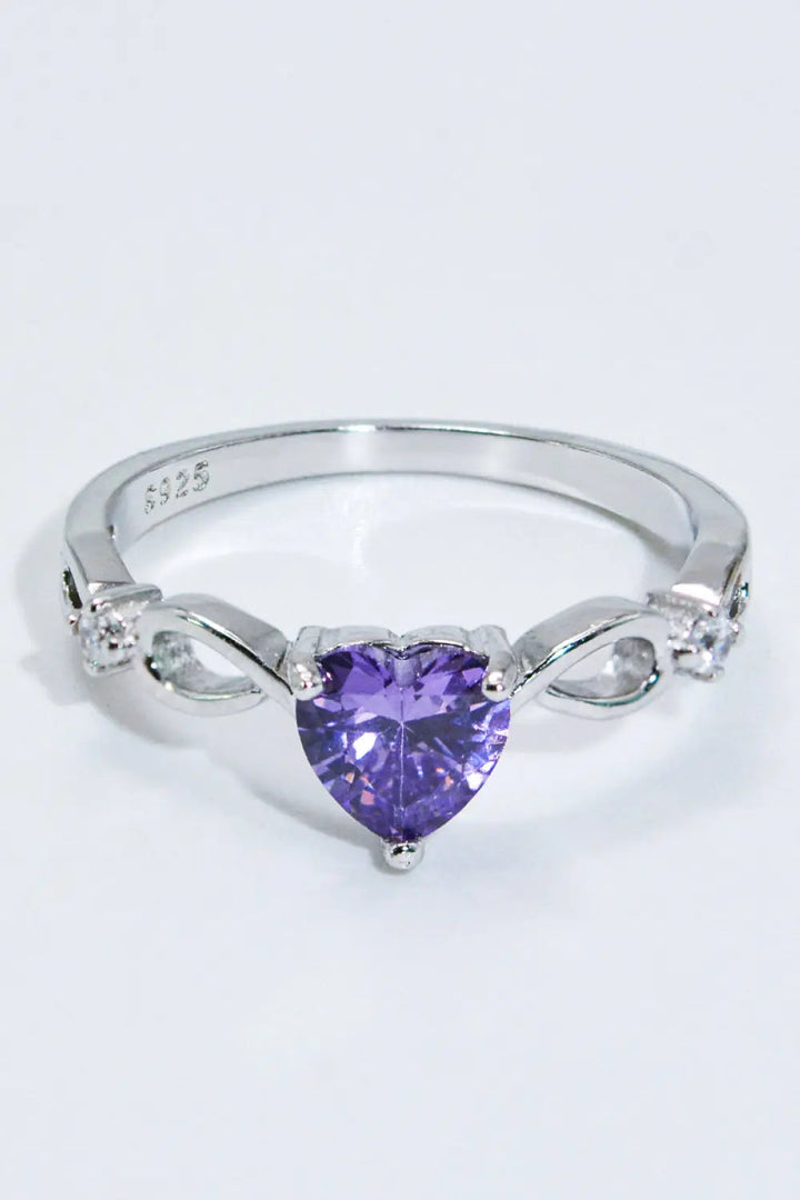 LOVCIA Crystal Heart 925 Sterling Silver Ring