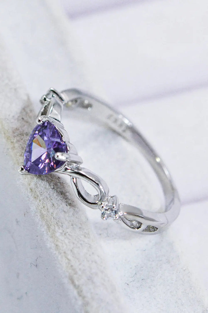 LOVCIA Crystal Heart 925 Sterling Silver Ring