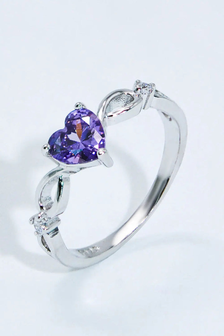 LOVCIA Crystal Heart 925 Sterling Silver Ring