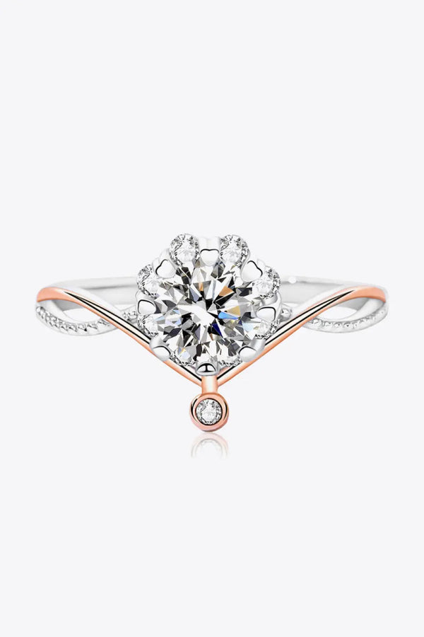 LOVCIA Moissanite and Zircon Contrast Crisscross Ring