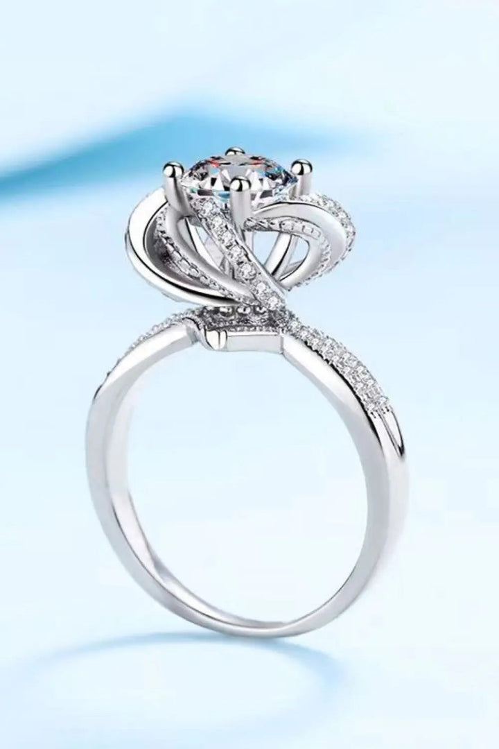 2 Carat Moissanite Floral Platinum-Plated Ring LOVCIA