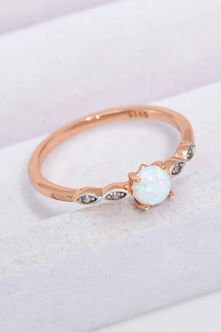 LOVCIA Opal Contrast Platinum-Plated Ring