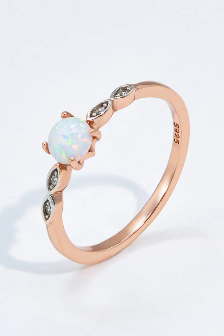 LOVCIA Opal Contrast Platinum-Plated Ring