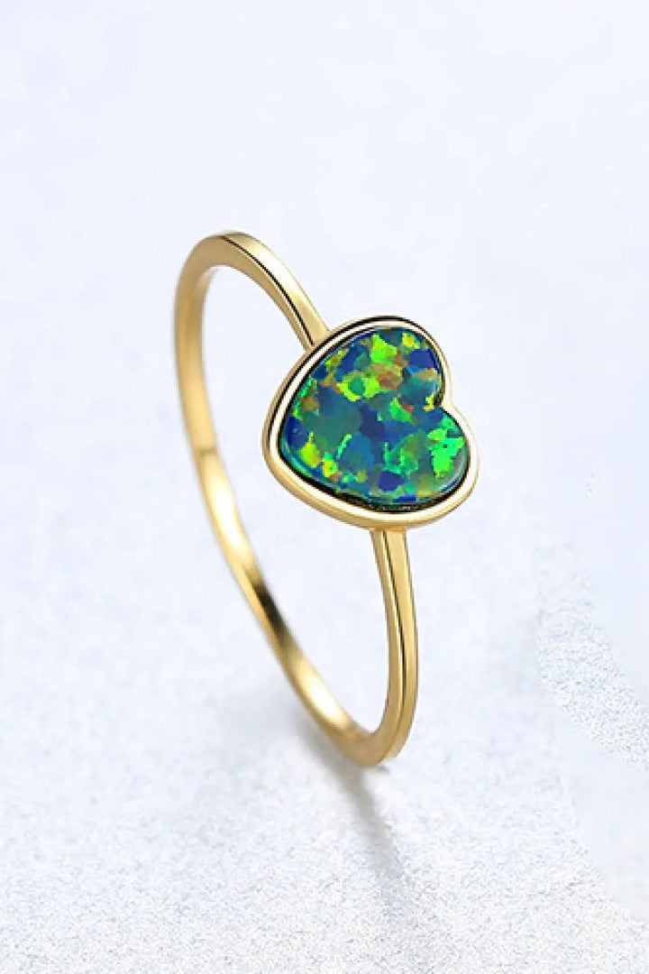 LOVCIA Opal Heart 925 Sterling Silver Ring