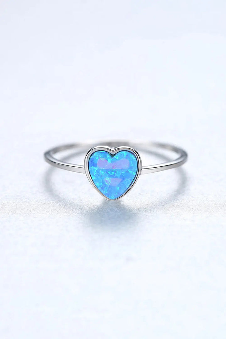 LOVCIA Opal Heart 925 Sterling Silver Ring