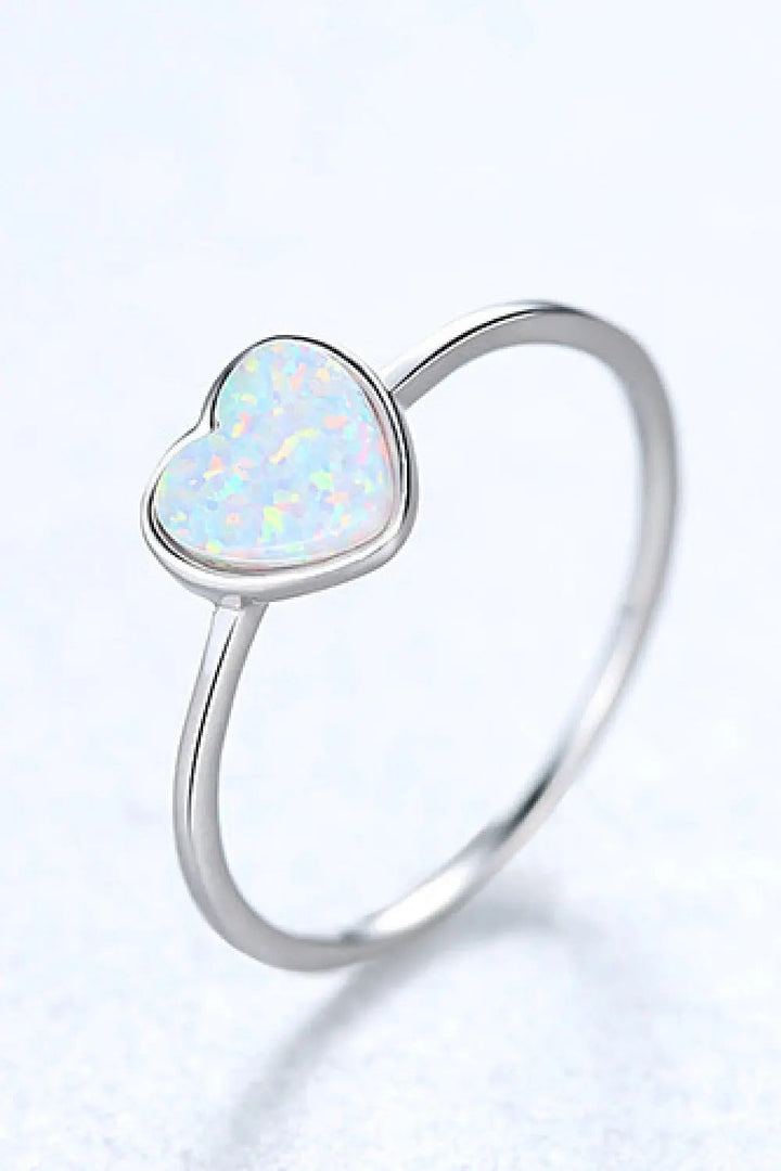 LOVCIA Opal Heart 925 Sterling Silver Ring