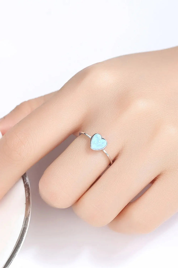 LOVCIA Opal Heart 925 Sterling Silver Ring