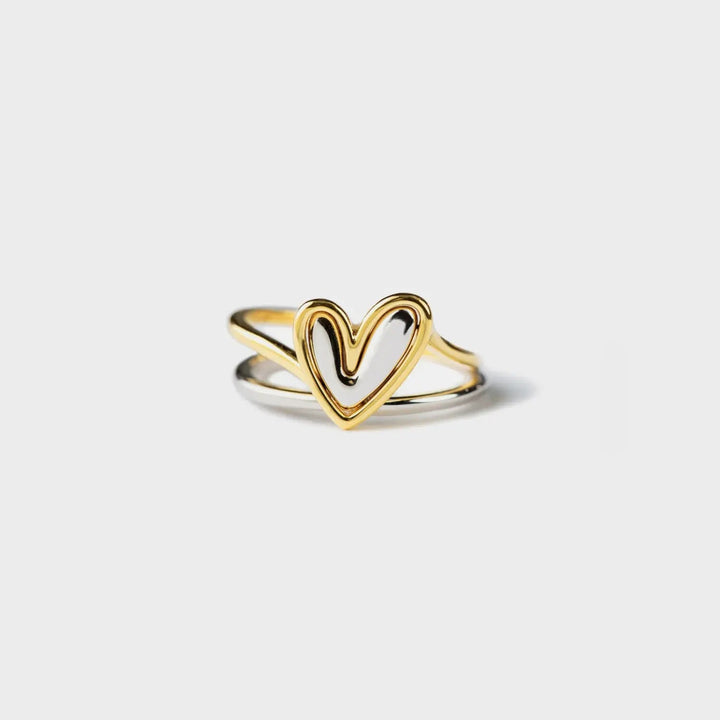 LOVCIA Heart Shape Irregular 925 Sterling Silver Ring