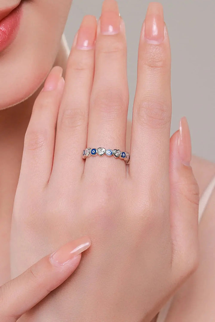 925 Sterling Silver Heart Shape Zircon Ring LOVCIA