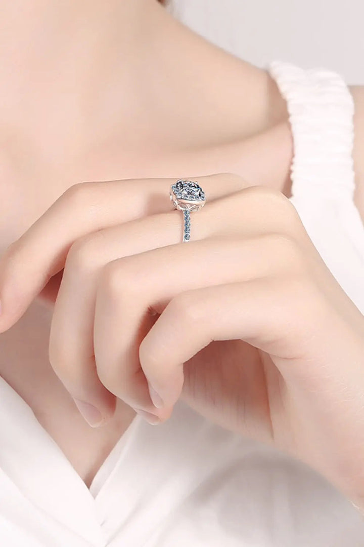 2 Carat Moissanite Square Halo Ring LOVCIA