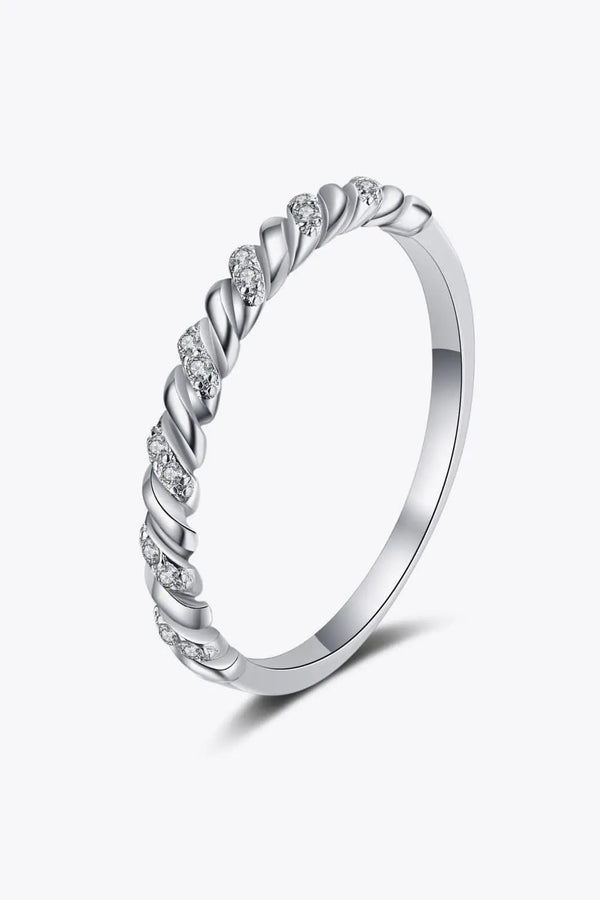 Moissanite Rhodium-Plated Half-Eternity Ring LOVCIA