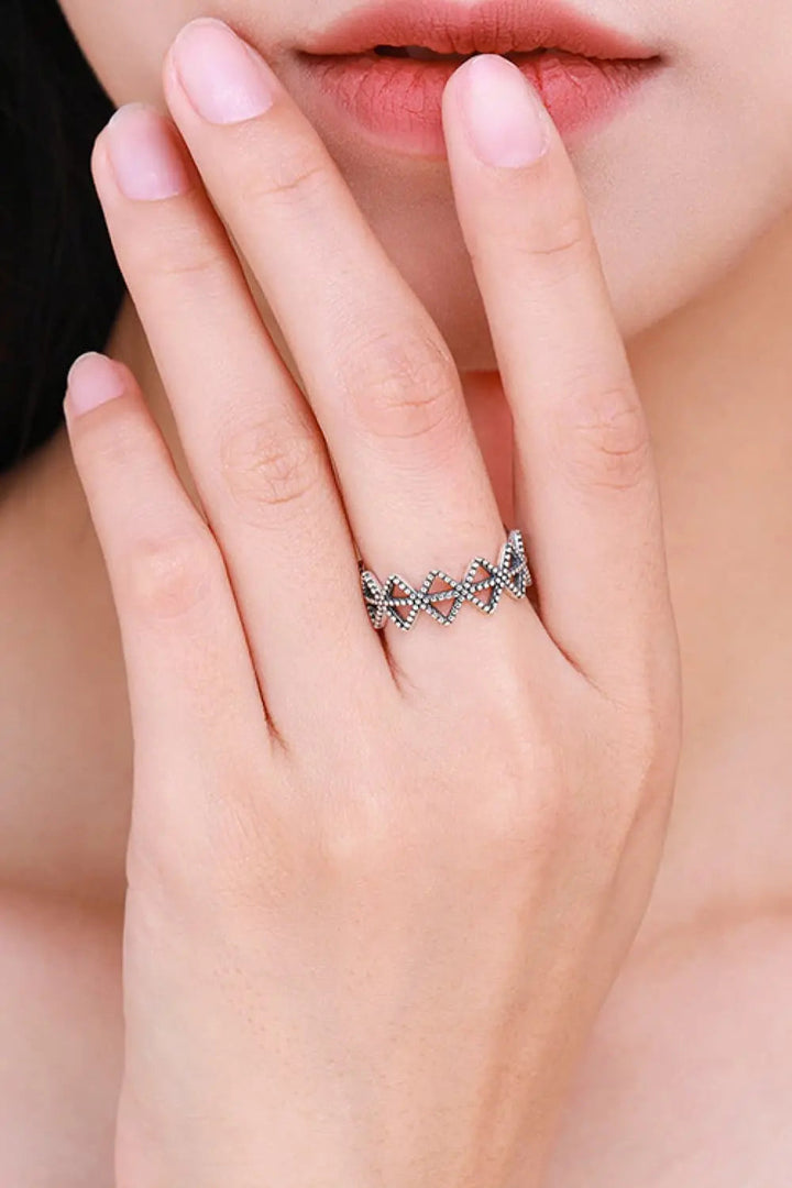 925 Sterling Silver Geometry Shape Ring LOVCIA