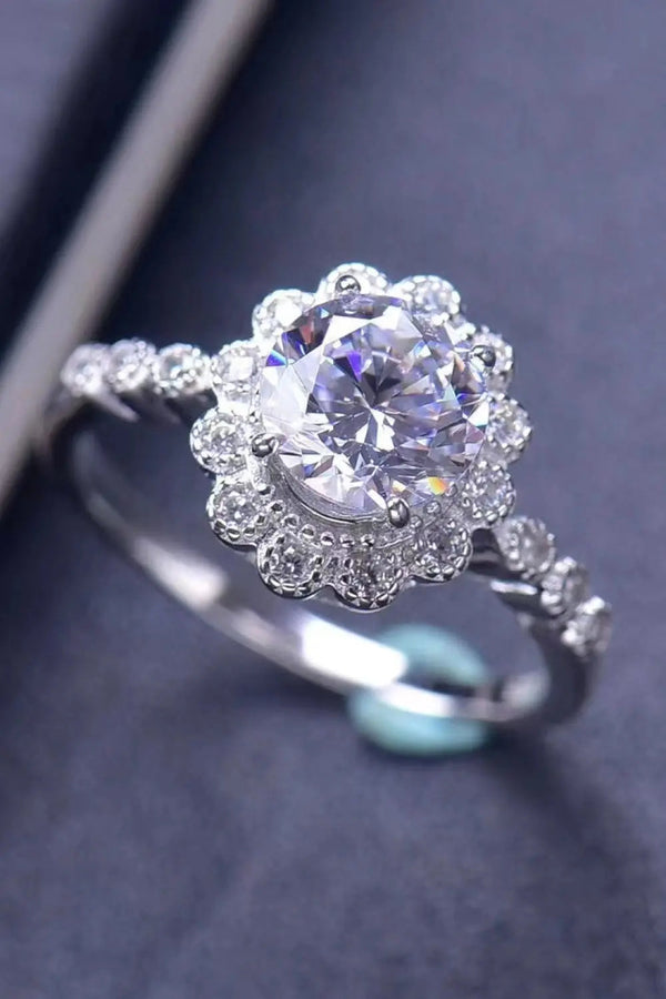 1.5 Carat Moissanite Floral-Shaped Cluster Ring LOVCIA