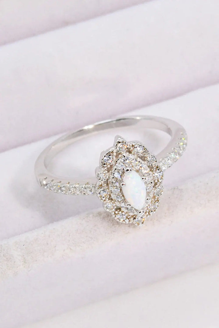 Modern Love Story Opal and Zircon Ring LOVCIA