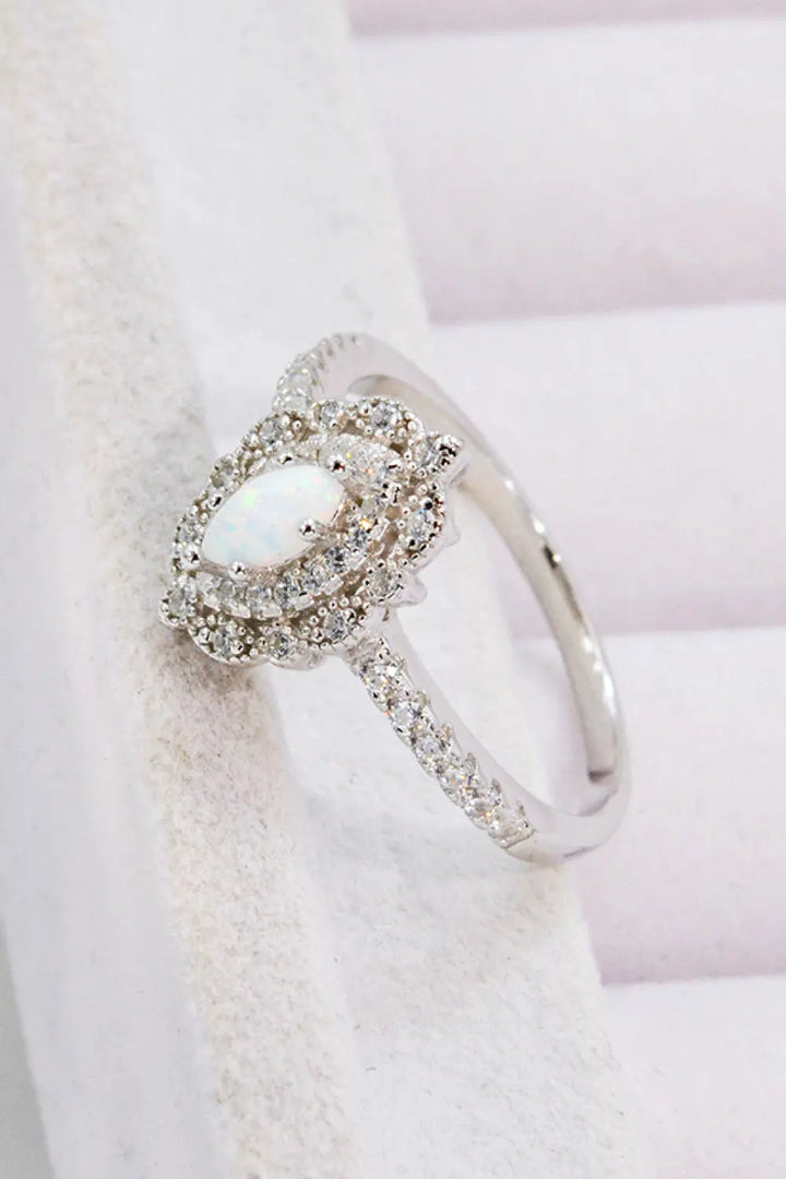 Modern Love Story Opal and Zircon Ring LOVCIA