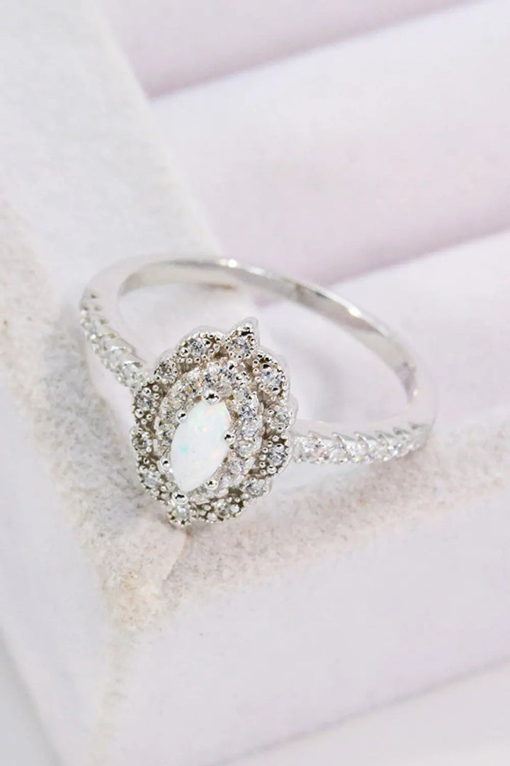 Modern Love Story Opal and Zircon Ring LOVCIA