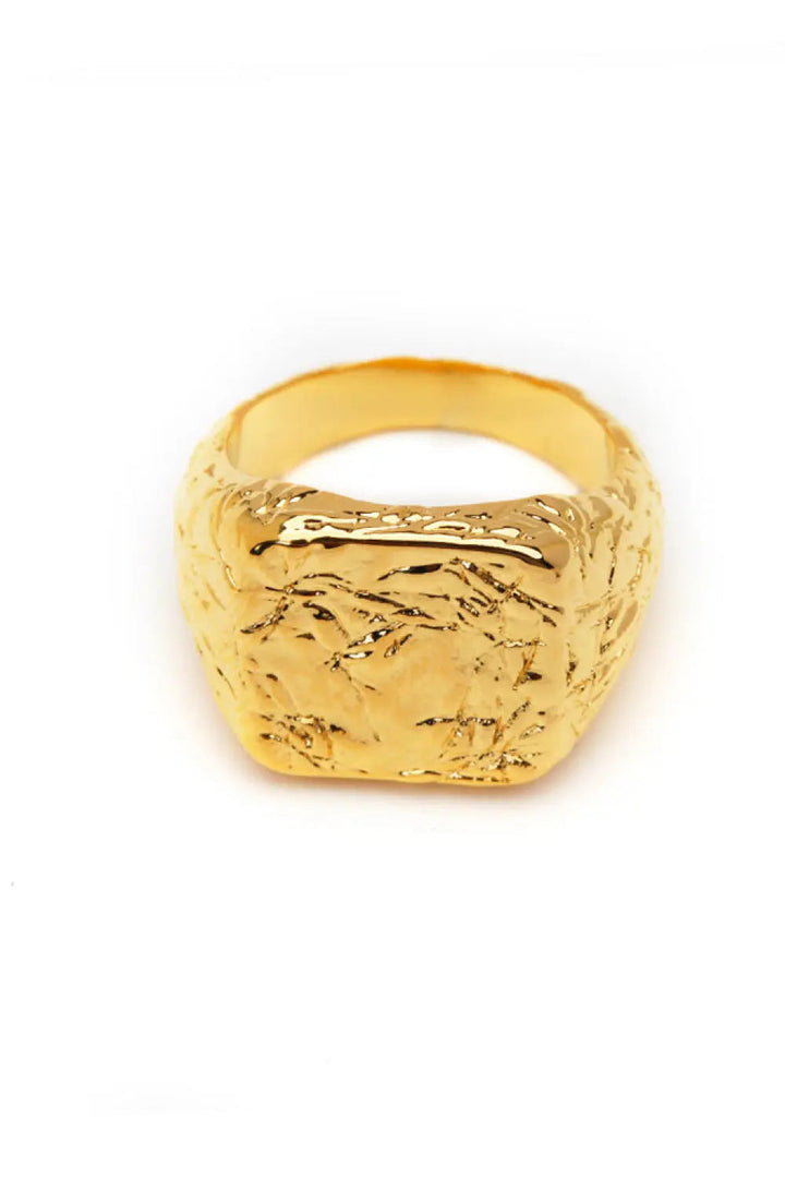 LOVCIA Textured Gold-Plated Ring