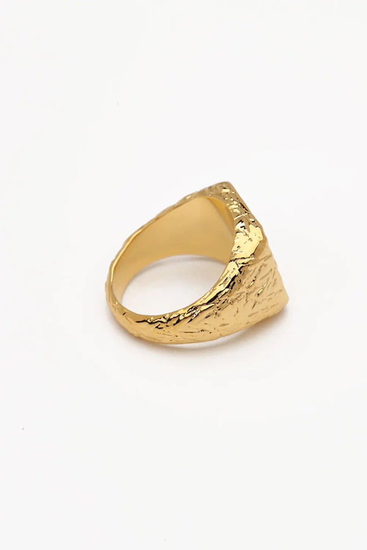 LOVCIA Textured Gold-Plated Ring