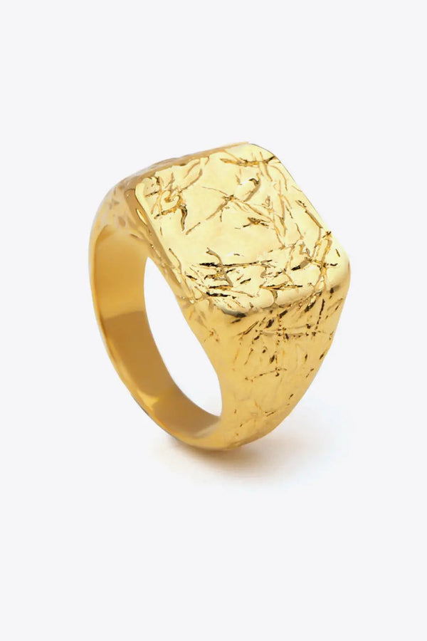 LOVCIA Textured Gold-Plated Ring